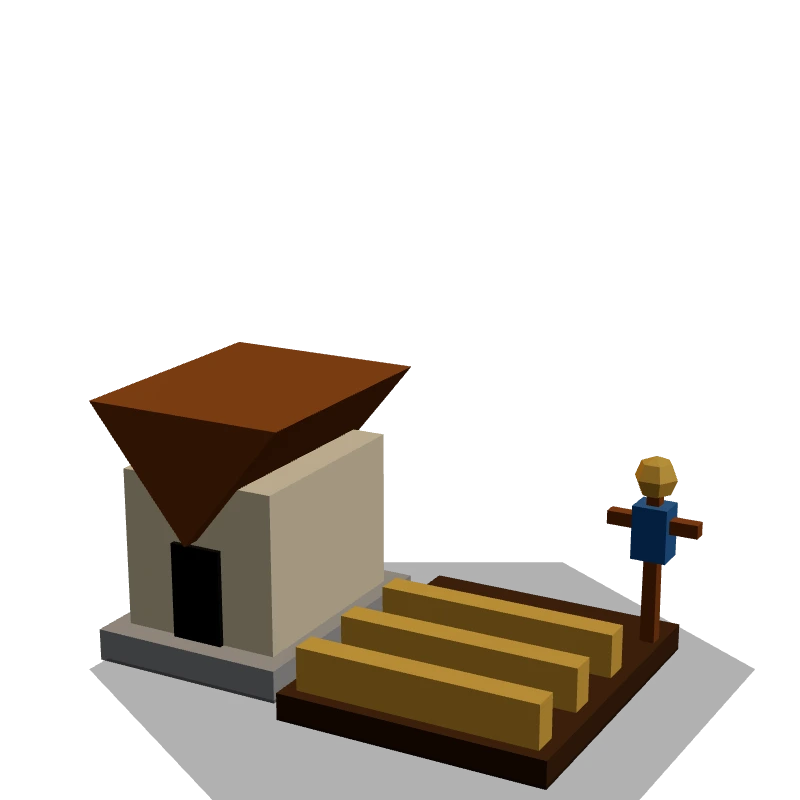 Farm — low-poly 3D model