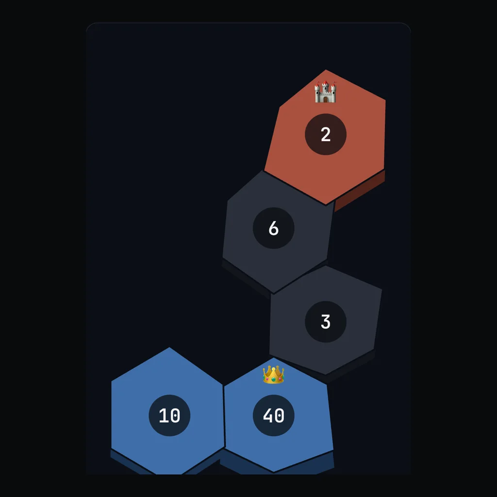 A campaign chapter — the raised tiles of a tiny authored map